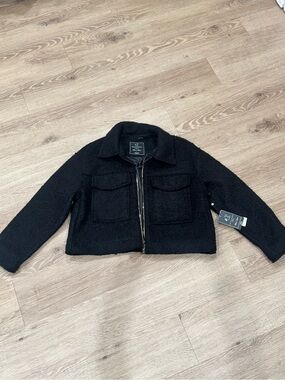 Love for Humanity Black Label Black Bouclé Jacket Size L NWT